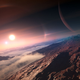 Artist’s conception of an exoplanet as seen from its moon.